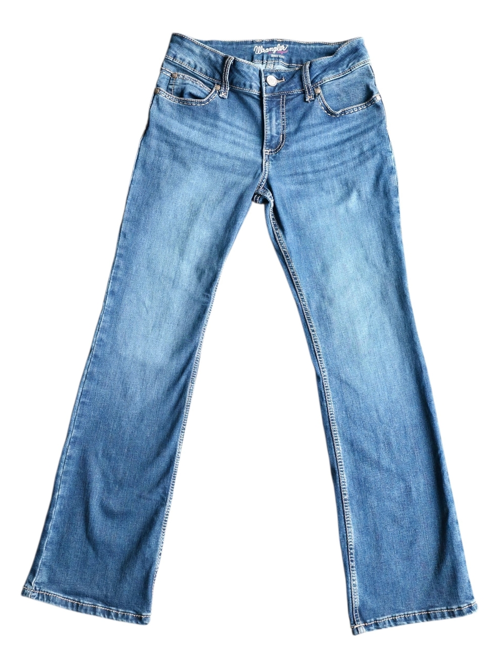 Wrangler Boot Cut Jeans Women's 5/6 Medium Wash Stretch Mid Rise